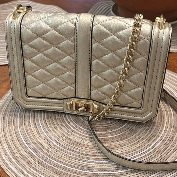 Rebecca Minkoff gold leather Chain Shoulder Bag - Picture 1 of 8